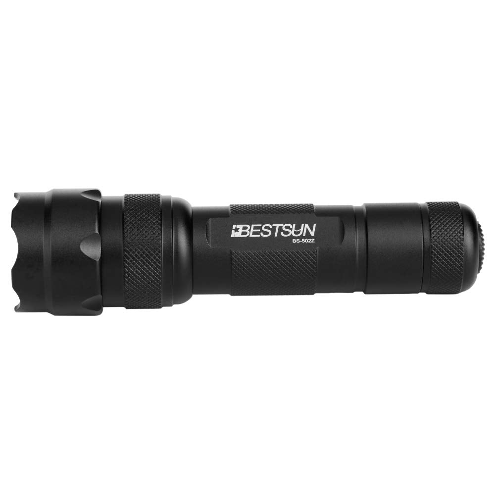 Bestsun Wf-502B Xm-L2 Led Tactical Flashlight Ultra Bright 3.7-18V 1 Mode 1200 Lumen High Powered Handheld Lamp Light Torch Portable Water Resistant For Camping Outdoors Travel Walking Hunting