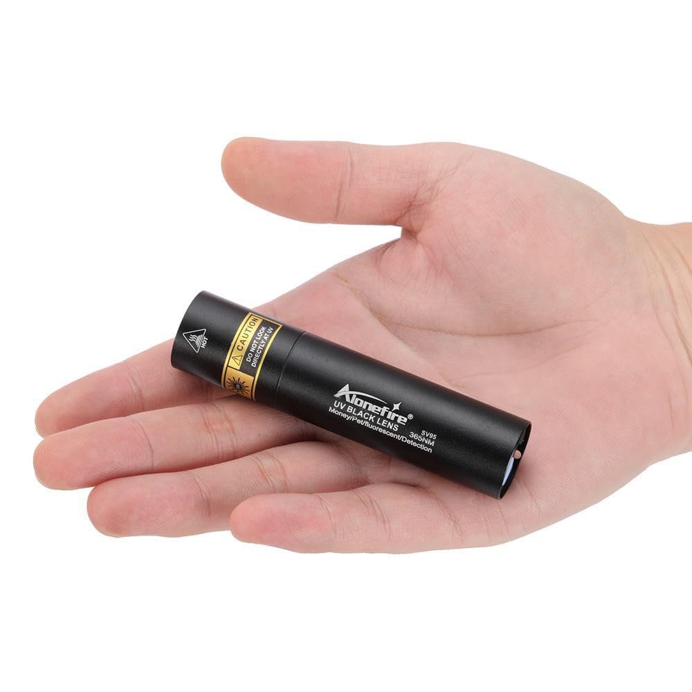 Alonefire Sv95 365Nm Small Uv Flashlight 3W Usb C Rechargeable Mini Woods Lamp Money Checker Black Light For Resin Curing, Pet Urine Detection, Scorpion, Bed Bug, Minerals,Leaks With Built-In Battery
