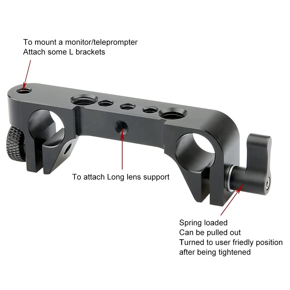 Niceyrig Long Lens Support Bracket Height Adjustable With 15Mm Rod Clamp For Follow Focus Dslr Camera 15Mm Rail Block System