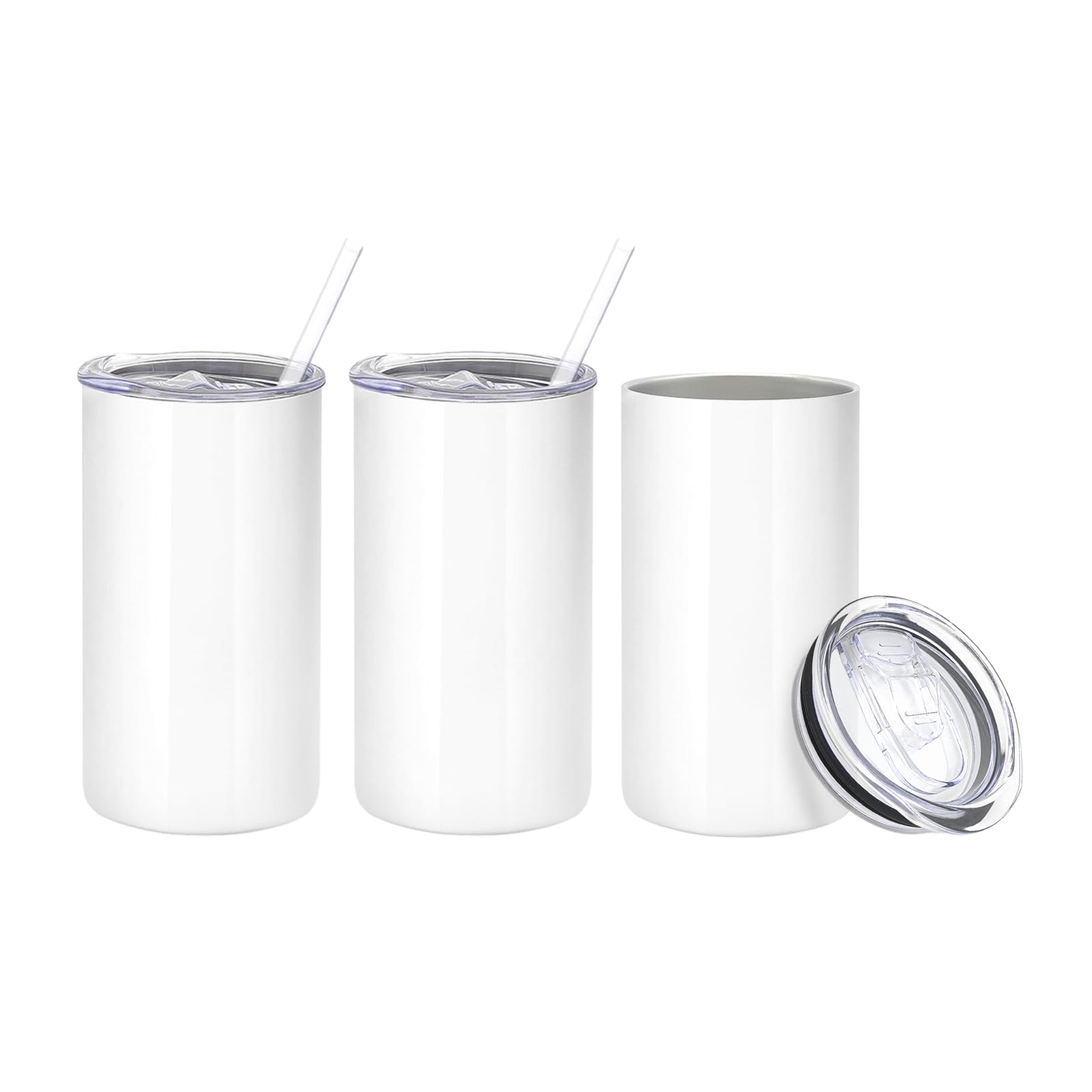 16 Pack Sublimation Tumblers Blanks Bulk Sublimation Cups Skinny Straight Tumbler Stainless Steel