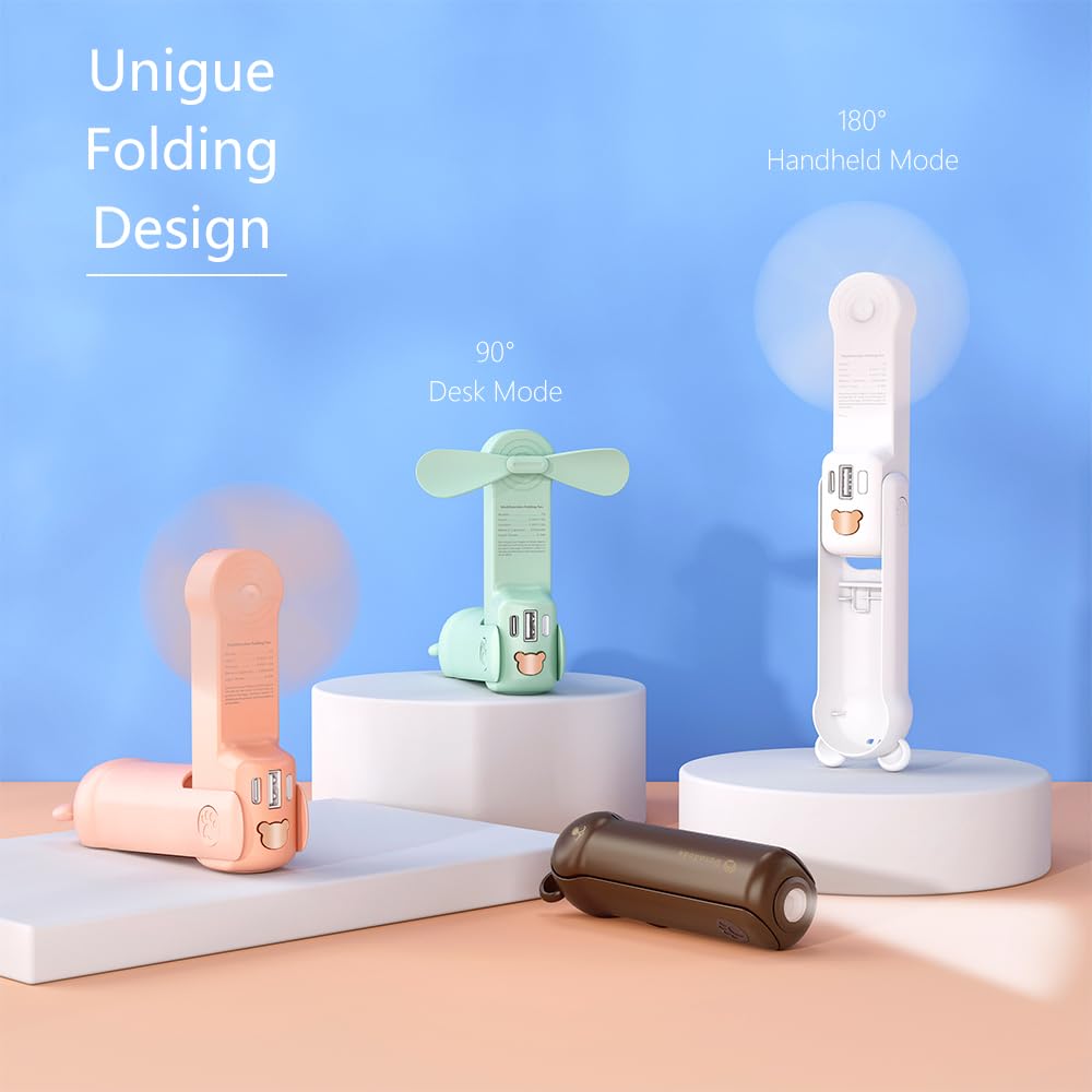 Portable Handheld Fan, Small Mini Foldable Personal Fan, Gift For Women Girl Friend, 26H Battery