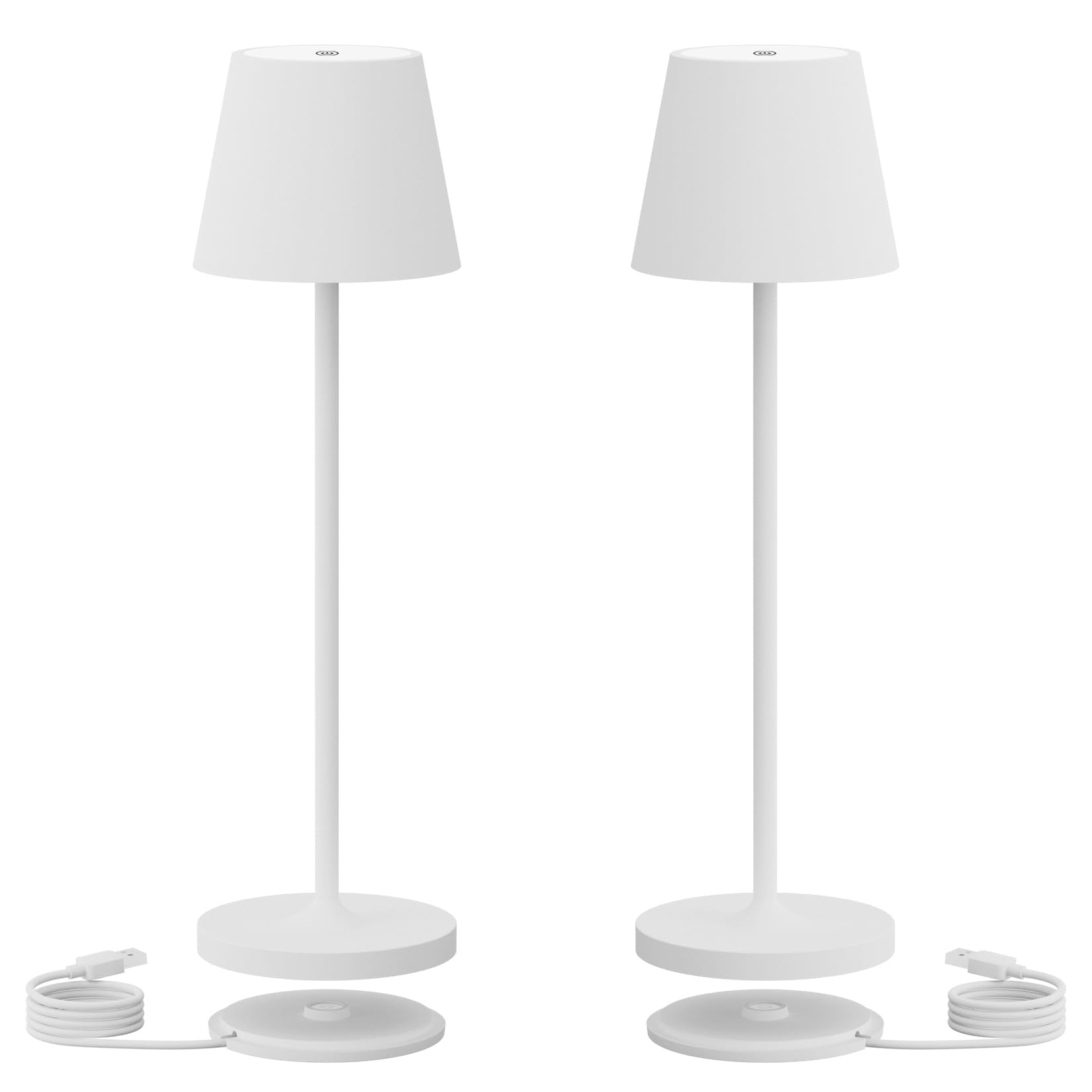 Ralbay Ralaby Ip54 Cordless Table Lamps Portable Rechargeable Battery Operated Lamp, Modern Aluminum Dimmable Indoor/Outdoor Cordless Lamp,Desk Lamp For/Restaurant/Bar/Cafe/Bedroom (2 Pack,White,4800Mah)