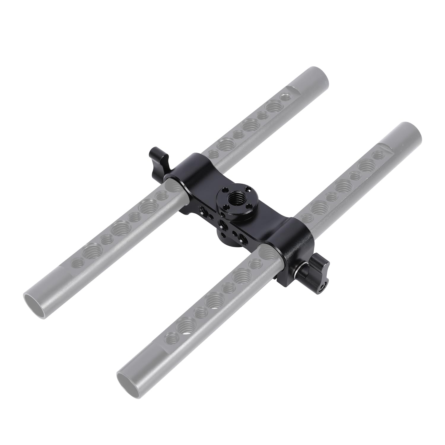 Niceyrig 15Mm Rod Clamp With Locating Holes For Arri & 1/4’’, Dual 15Mm Rod Rail Extension Applicable For Dslr Top Handle Articulating Magic Friction Arm - 568