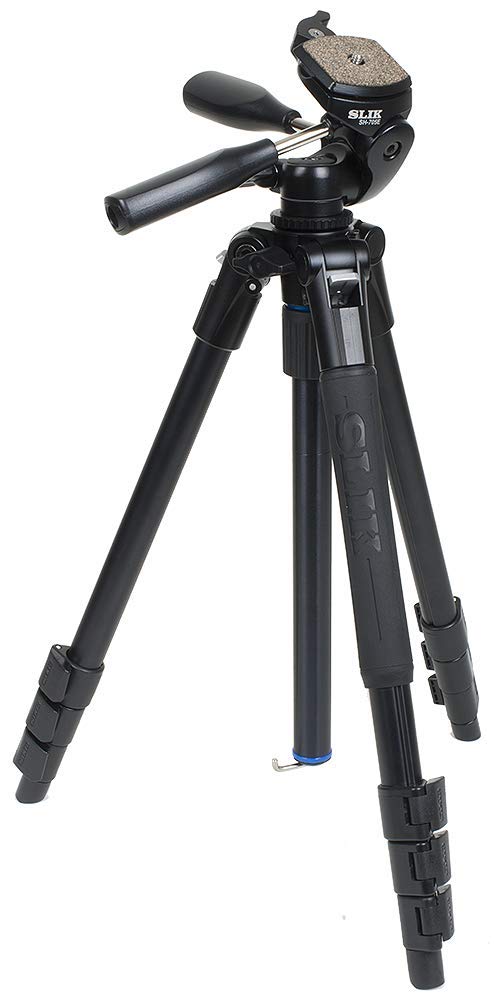 Slik Pro Al-324Dx W/Sh-705E 3-Way Pan Head For Mirrorless/Dslr Sony Nikon Canon Fuji Cameras And More - Black (613-358)