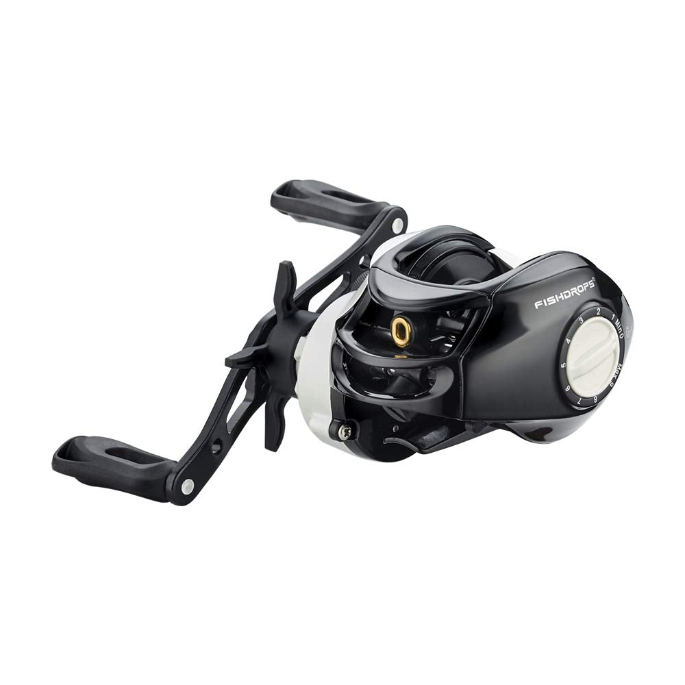 Fishdrops Luna Baitcasting Reels Lightweight & Smooth Design, 12.12 Lb Max Drag, Classic Gear Ratio 6.3:1 Low Profile Bait Caster, Anti-Corrosion Baitcasting Fishing Reels