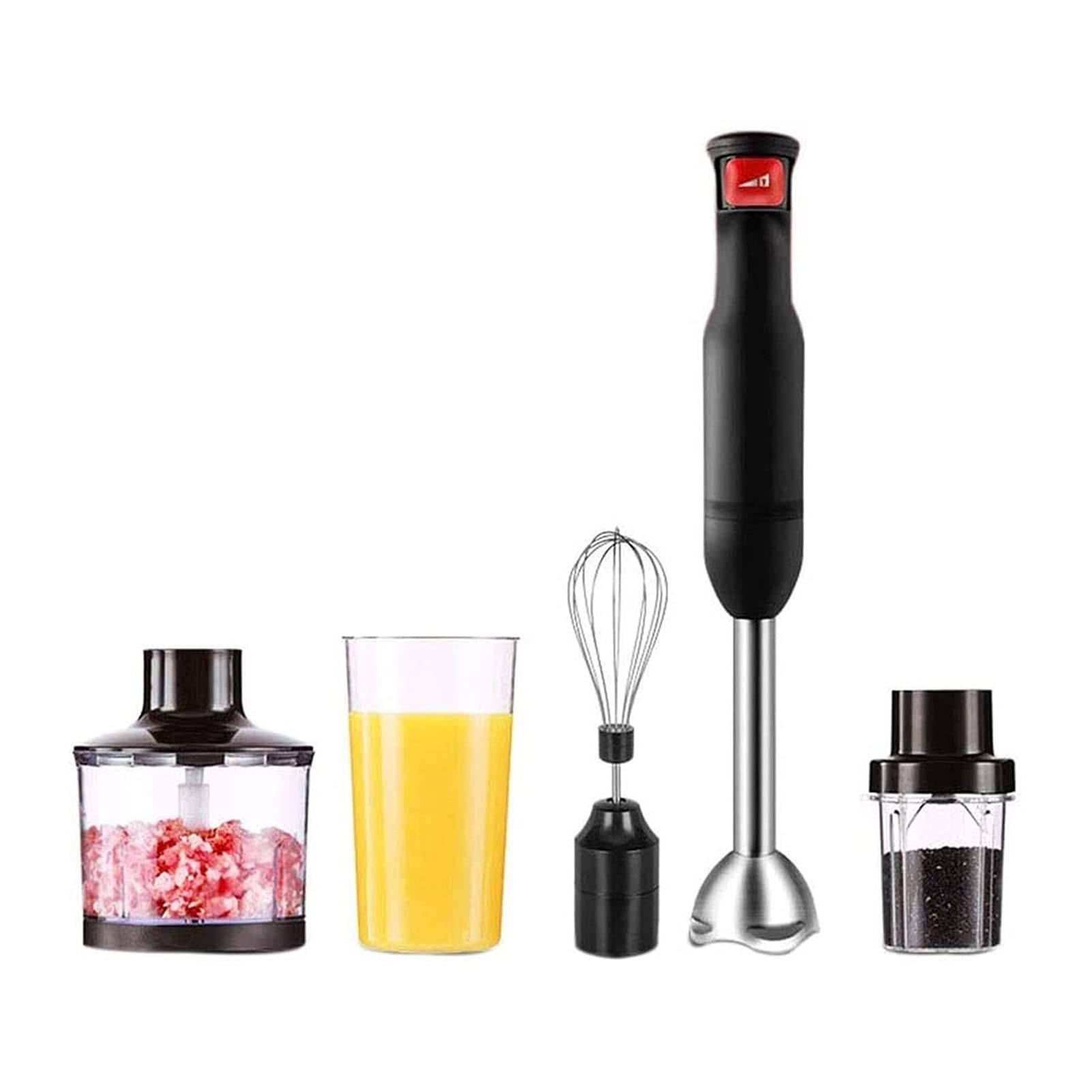Hhwksj 500 Watt Immersion Multi-Purpose Hand Blender Heavy Duty Copper Motor Brushed 304 Stainless Steel With Whisk, Milk Frother Attachments