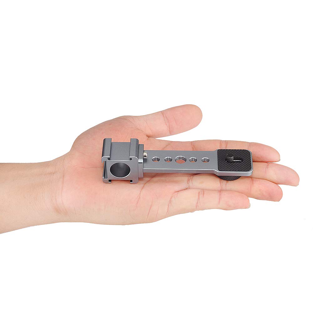 Atoptek Triple Cold Shoe Gimbal Microphone Mount, Mic Led Light Extension Bar Stand Adapter For Dji Om4 Osmo Mobile 3, Smooth 4, Hohem Isteady Mobile+, Feiyu, Moza, Dslr, Gimbal Stabilizer