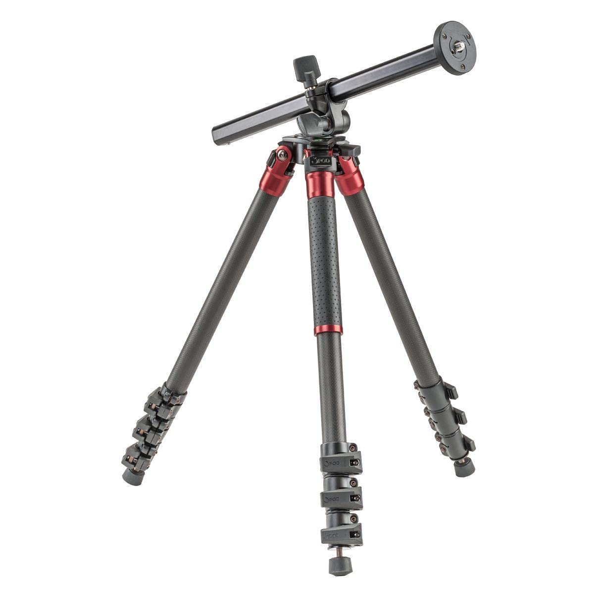 3Pod Orbit 4-Section Carbon Fiber Tripod – Lightweight, Adjustable With Orbit Overhead Shot System, Flip Locks, Bubble Level & Spiked Feet For Dslr & Mirrorless Cameras, Video & Photography