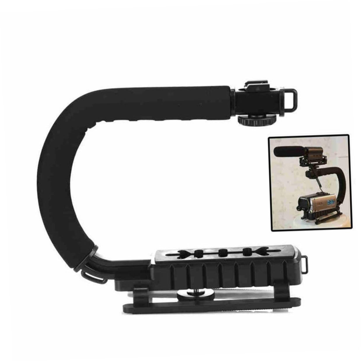 Diyeah Camera Stabilizer Hand Grip C Type U Type Video Stabilizer For Low Angle Shots For Travel Compact Design Present For Photography Enthusiasts Black