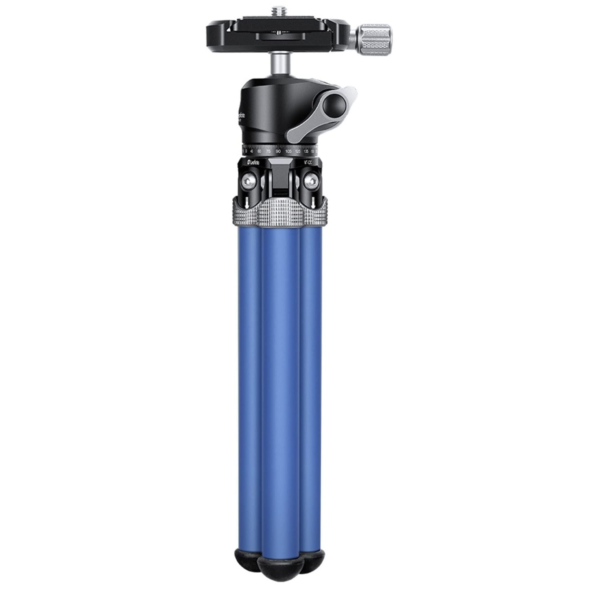 Leofoto Mt-02C+Lh-22 Carbon Fiber Mini Travel Tabletop Tripod With Ball Head Kit (Blue)