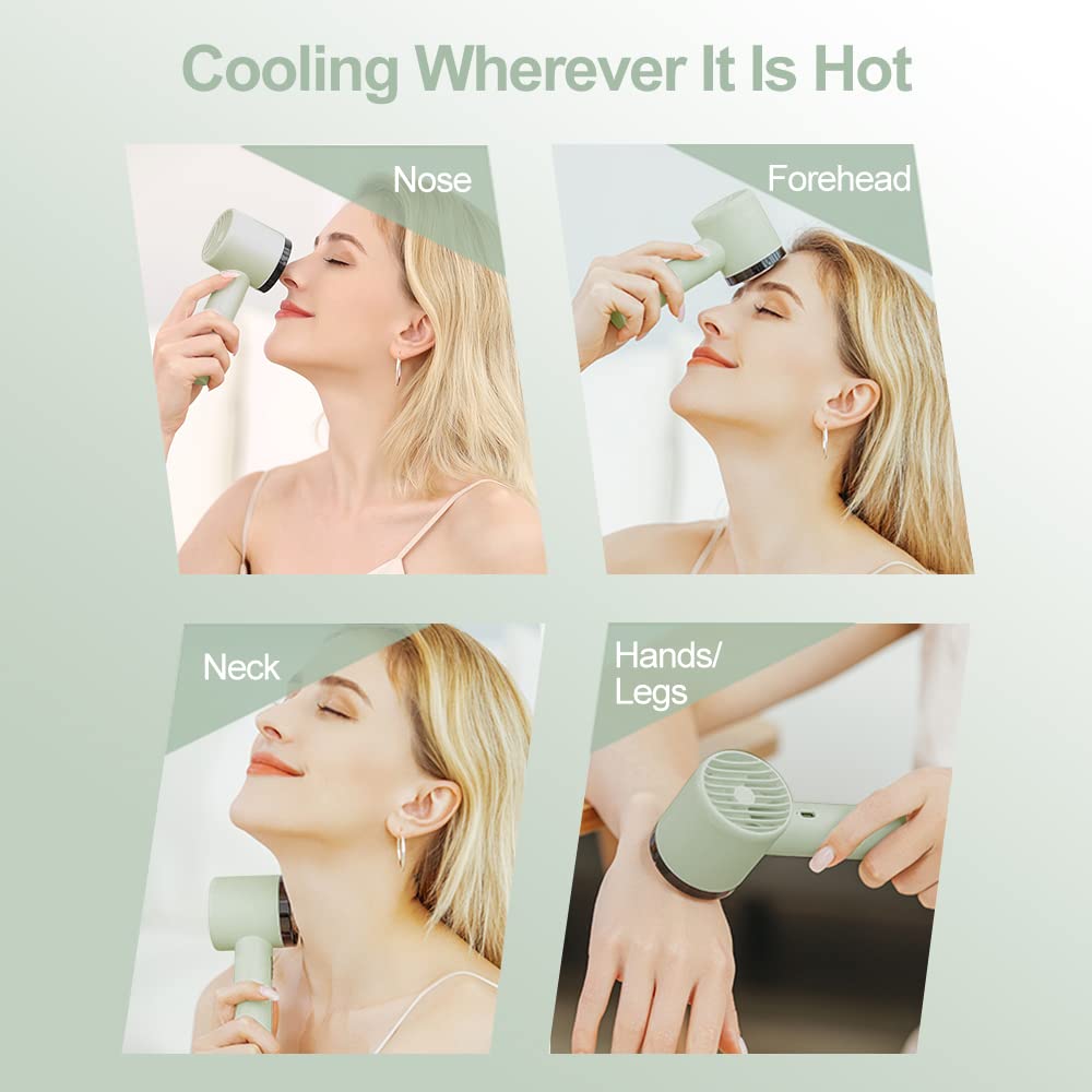 Hitnext Portable Handheld Fan, Mini Cold Compress Fan Small Personal Fan For Travel Usb Rechargeable