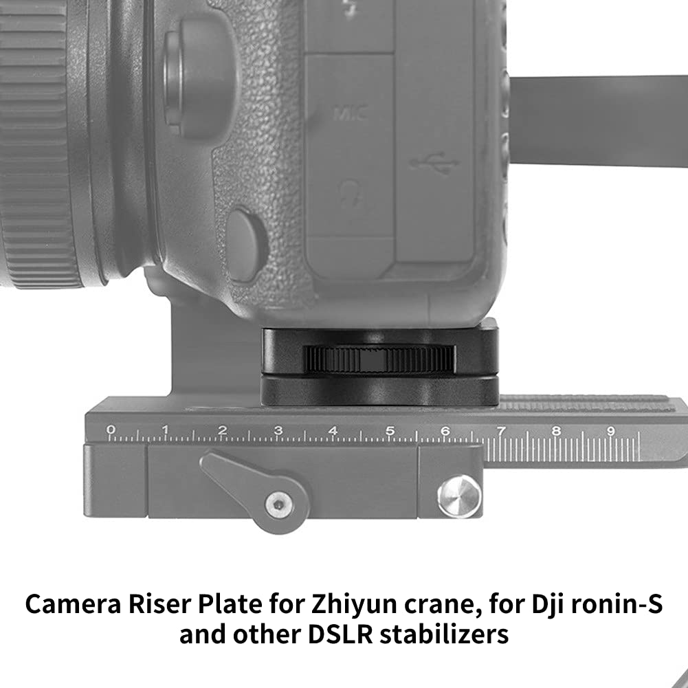 Acouto Camera Riser Plate 1/4" Screw Camera Height Riser Camera Stabilizer Quick Release Base 1.5Cm Height Riser Adapter For Zhiyun Crane For Dji Ronin-S Dslr Stabilizer