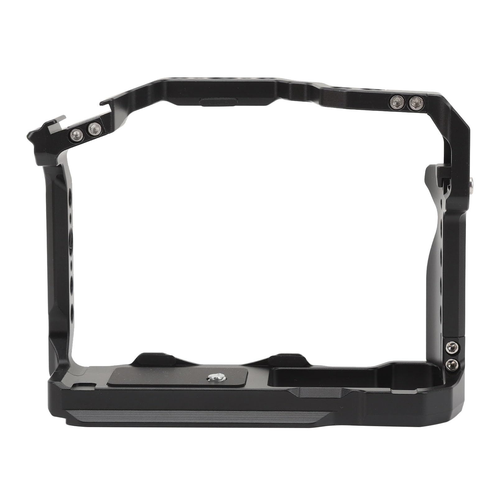 Yunseity Camera Cage, Aluminum Alloy 1/4 3/8 Inch Threaded Video Rig Camera Stabilizer With Cold Shoe Mount Anti Slip Vlogging Case Stabilizer For R50