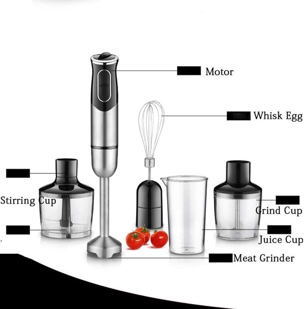 Kaabeto Home Hand Blender, Smart Stick 600W, 2 Speed And Turbo Mode, Handle, With Whisk, Chopper/Grinder Bowl And Beaker/Measuring Cup
