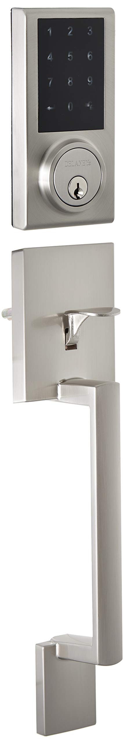 Delaney Hardware D43201V Kp300 Digital Keypad Door Lock With Deadbolt And Vida Lever With Left/Right-Handed Doors In Satin Nickel Finish