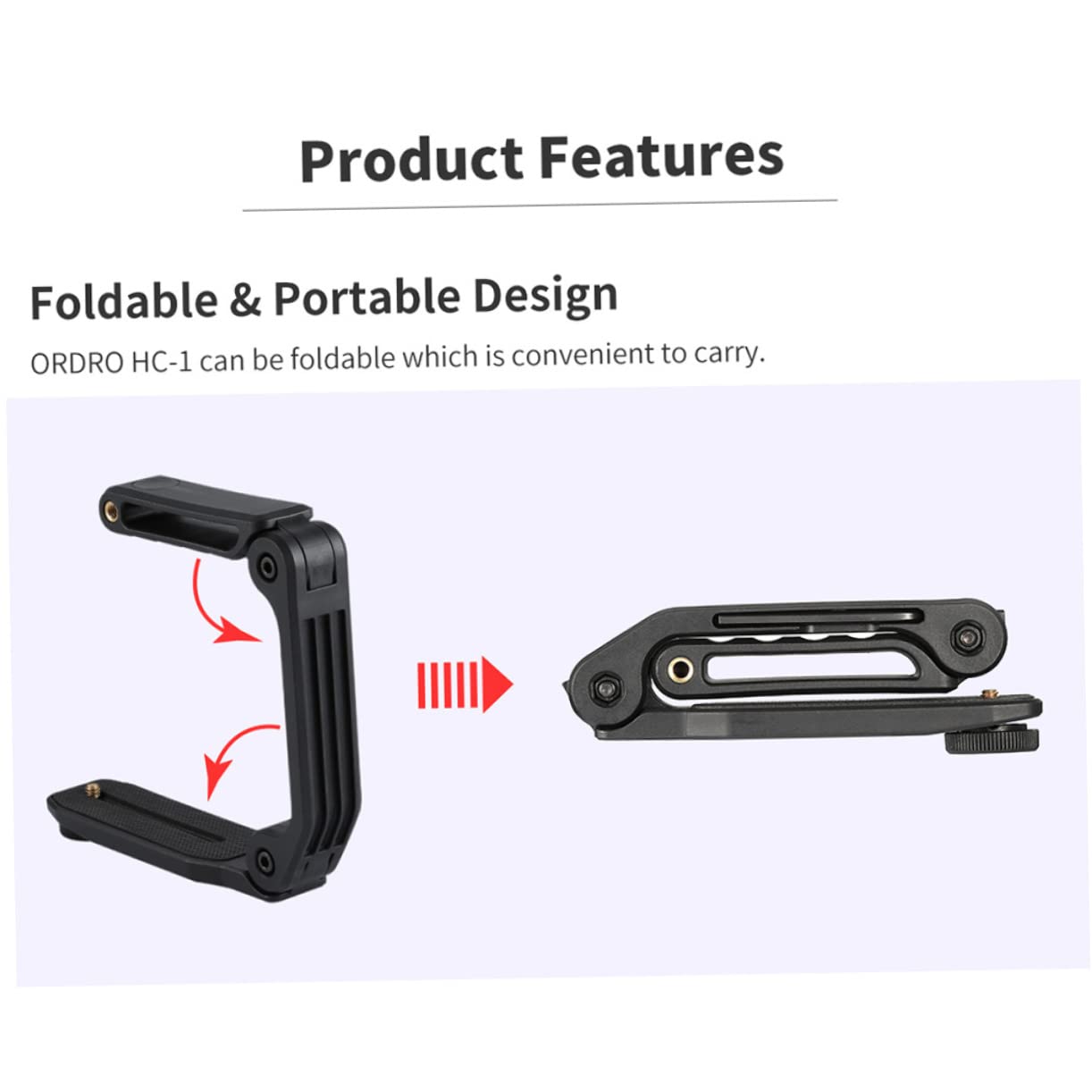 Fondotin 1Pc Handheld Stabilizer For Dslr And Camcorders Ergonomic Design Lightweight Collapsible Camera Holder With Screw Interface For Accessories Black