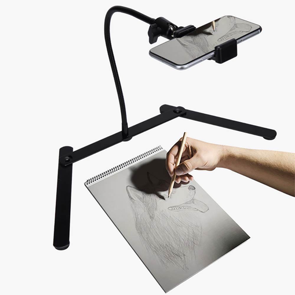 Aontoky Photo Copy Pico Projector Stand Overhead Tripod Video Stand Phone Mount Flexible Tabletop Stand For Live Streaming Video Recording Vlog Youtube Teaching Cooking Crafting Demo Drawing Recording