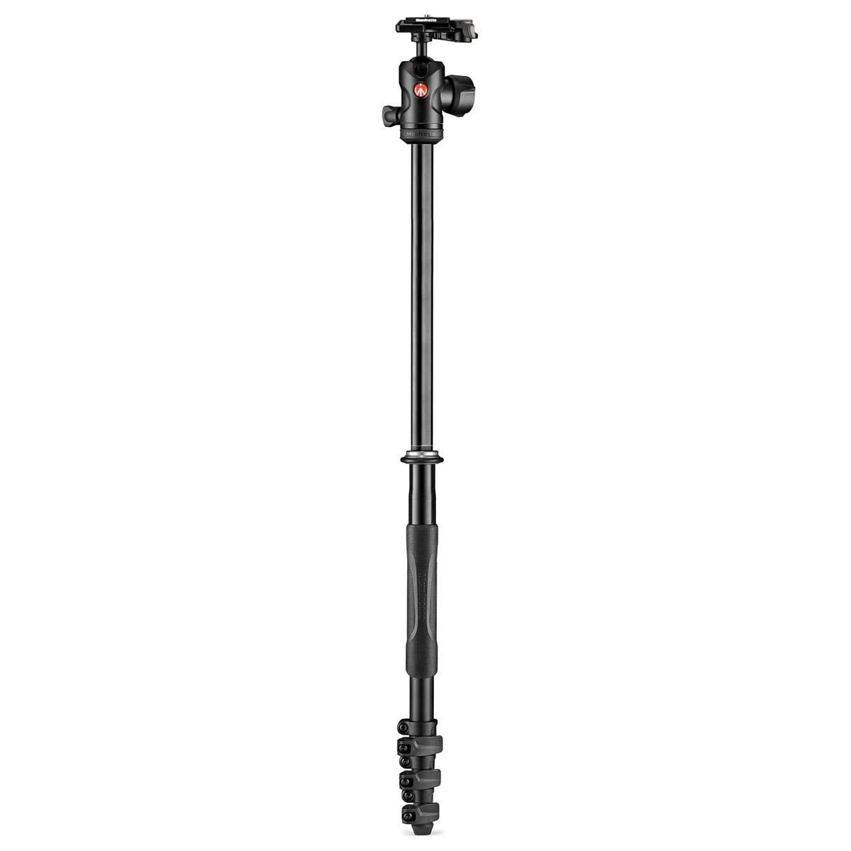 Manfrotto Be 2N1 4-Section Aluminum Tripod/Monopod With 494 Ball Head, Black