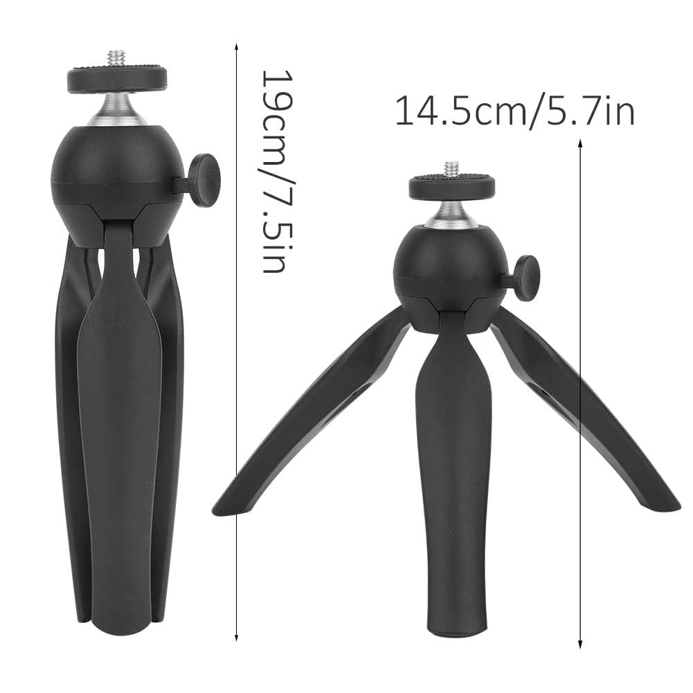 Cyrank Mini Tripod, 14.5Cm/5.7In Working Height Tabletop Small Phone Tripod Mount Camera Tripod Webcam Stand Live Steming Tripod, Black