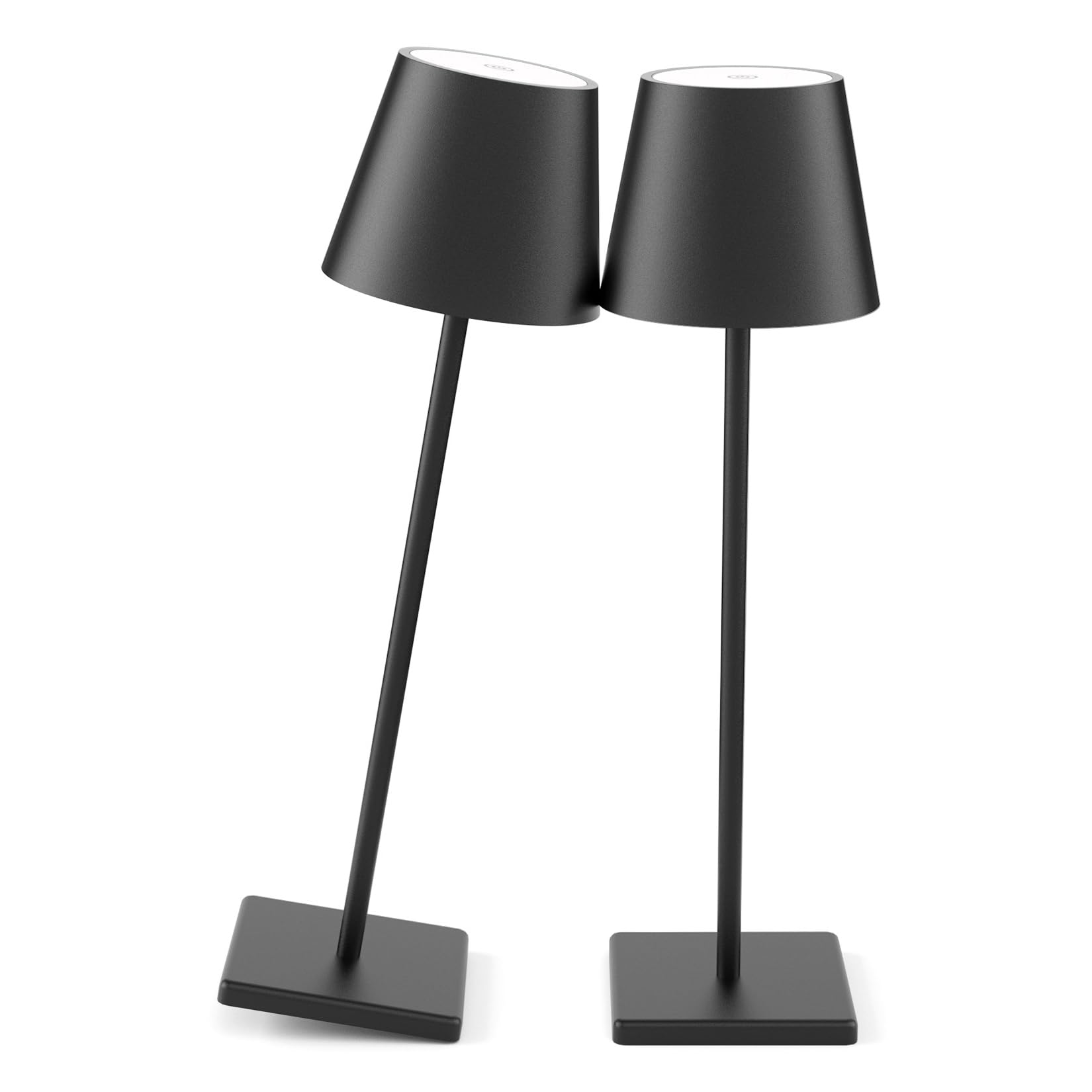 Coinmit 2 Pack Cordless Led Table Lamp Black, 5500Mah Battery Powered Table Light, 3 Color Temperatures Stepless Dimmable Rechargeable Table Lamps For Outdoor Restaurant Bedroom
