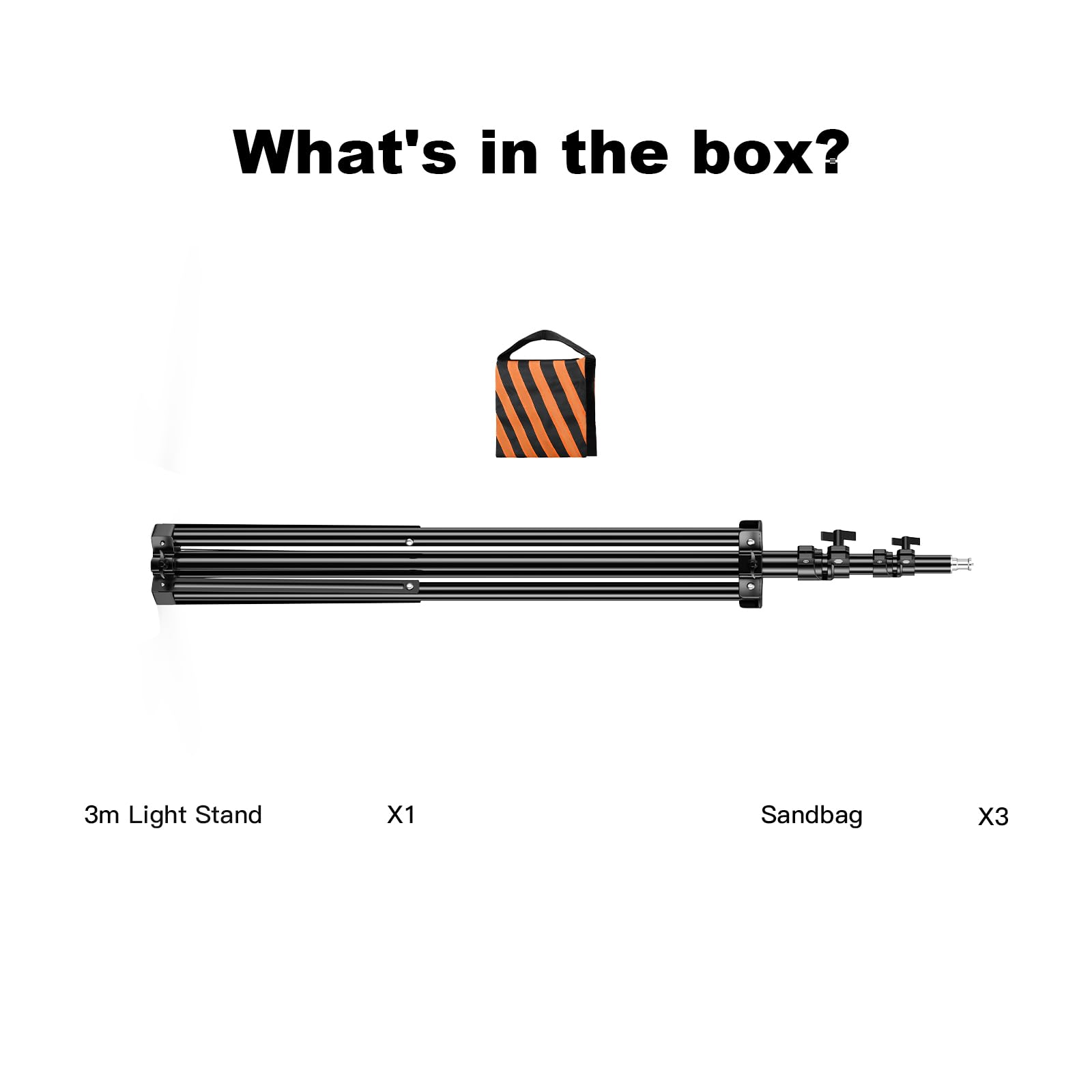 Soonpho Heavy Duty Light Stand 9.8Ft / 3M Adjustable 10Kg/ 22Lb Max Loading Photography Air Cushioned Tripod Stand With 1/4" Thread Used For Video Light, Strobe, Reflectors, Umbrella, Softboxes