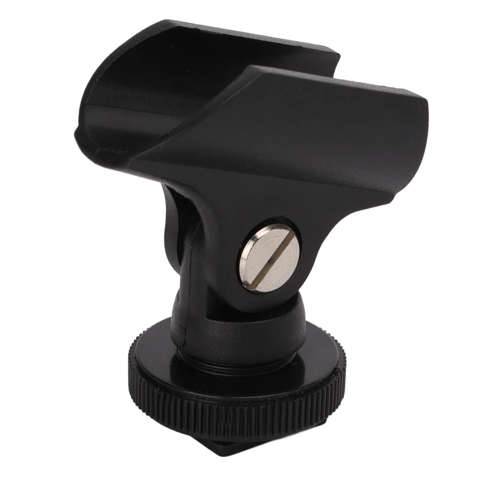 Zyyini Microphone Clip Holder, Plastic Mic Clip Stand For 1.95Cm/0.8In Microphones, With 1/4 Inch Screw Hole & Cold Shoe Mount, For Tripod/Camera