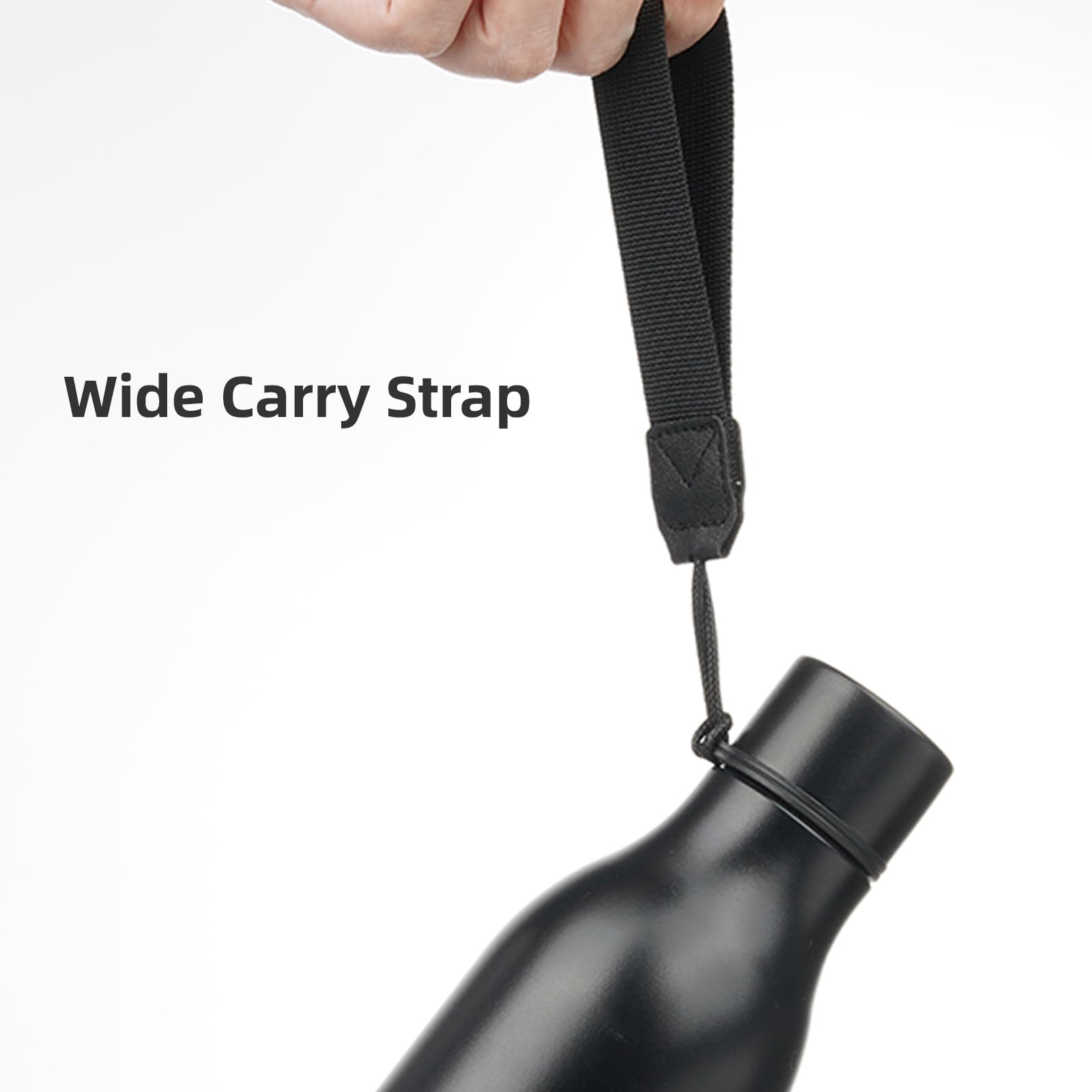 Insulated Water Bottle With Strap,18 Oz Double Wall Stainless Steel Vacuum Bottles Metal Water