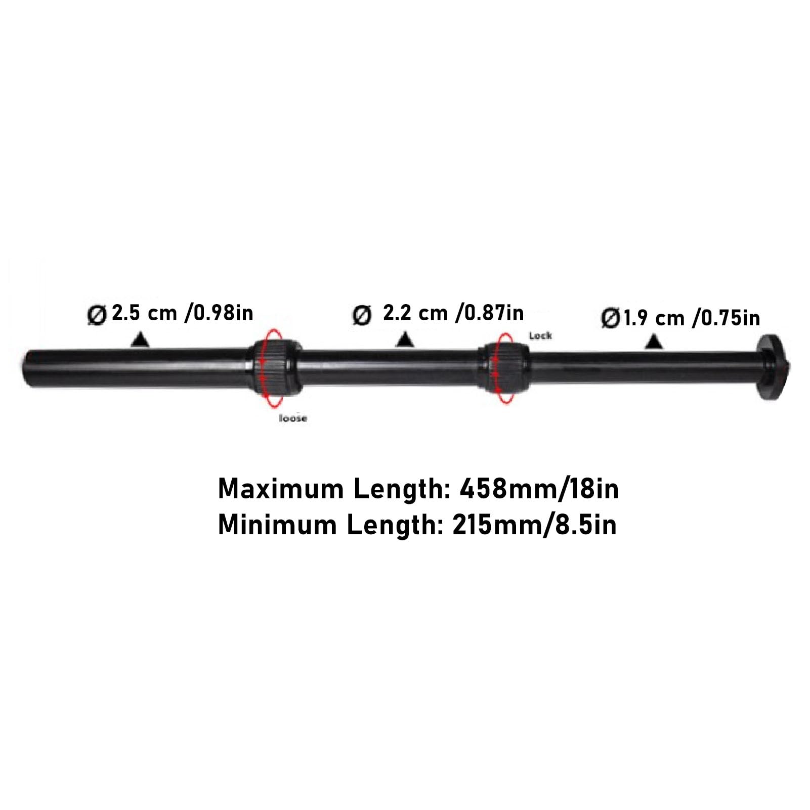 Cyrank Tripod Center Column Extension, 3 Section Camera Mount Extender Telescopic Rod Lightweight Aluminum Alloy Tripod Extension Arm For Camera