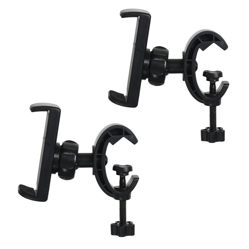 Thtrht 2 Pack Mic Stand Phone Holder Mount Photography Light Stand Smartphone Holder Clamp Phone Clip For Microphone Stand Tripod Boom Arm Floor Mic Stand Selfie Stick Ring Light Camera Tripod