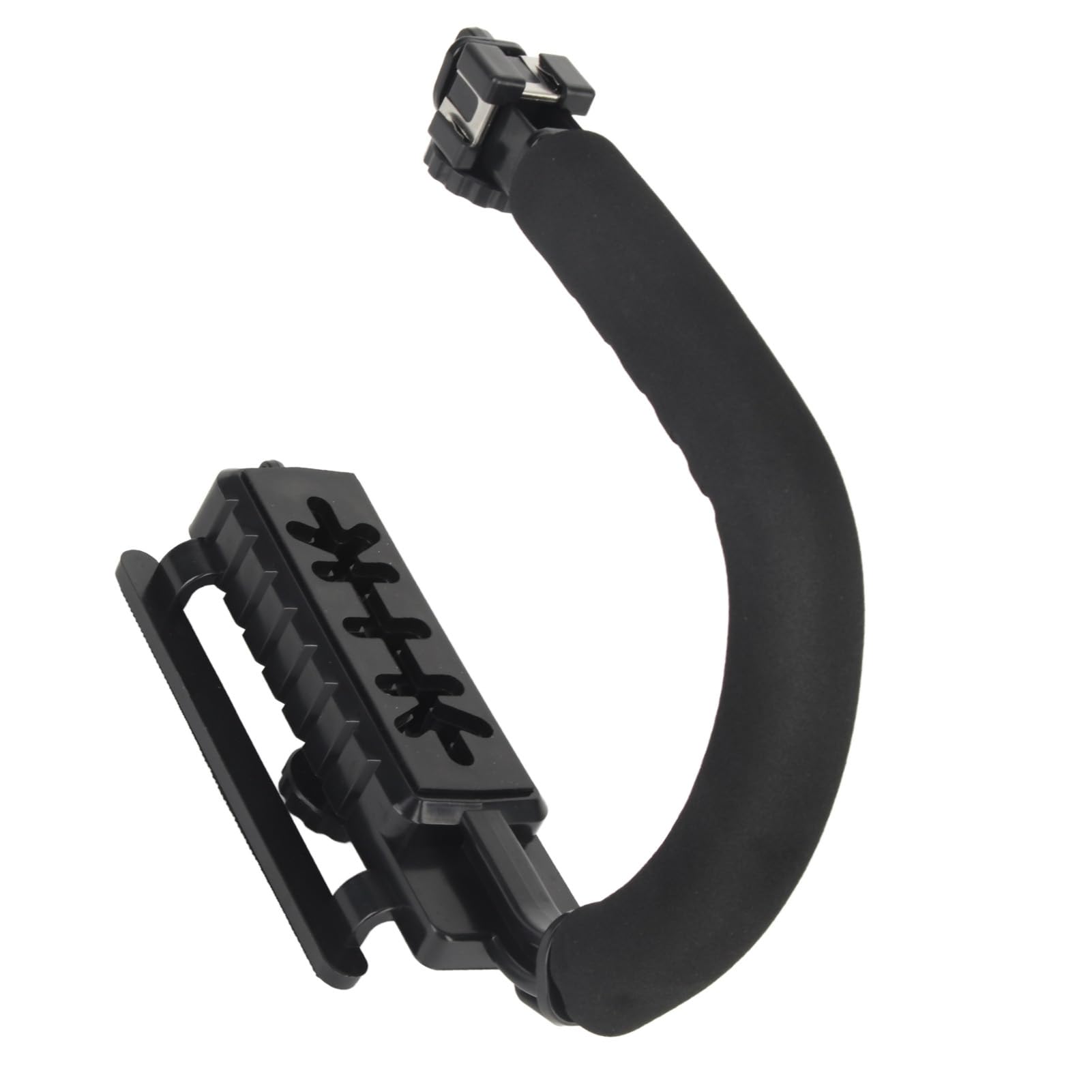 Acouto Adjustable Camera Handheld Stabilizer With 3 Hot Shoe Mounts Foldable Ushaped Ip For Video Action, Sport Cameras Abs Sponge Truction
