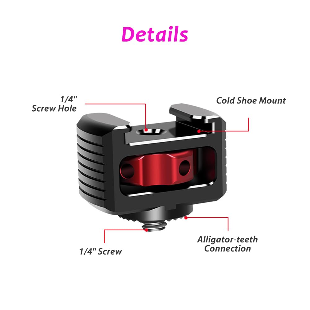 Akeipho Side Mounting Adapter For Zhiyun Weebill S Crane 2/3, Gimbal Extension Plate With Cold Shoe Mount 1/4" Screw Holes For Video Light, Microphone, Monitor