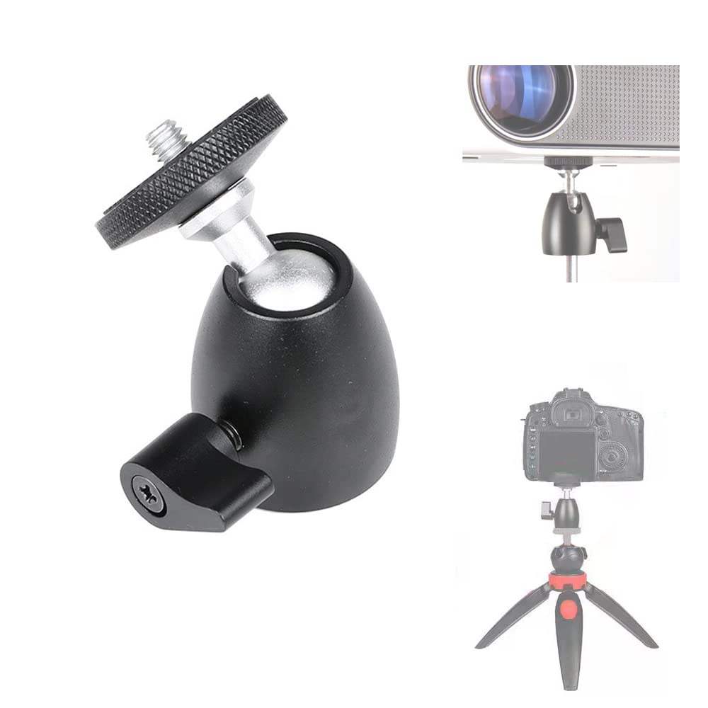 Coret Mini Head Ball With 1/4" Screw 360 Degree Aluminum Rotating Swivel Mini Tripod Head Ball For Camera Camcorder Smart Phone Led Light Stand Microphone