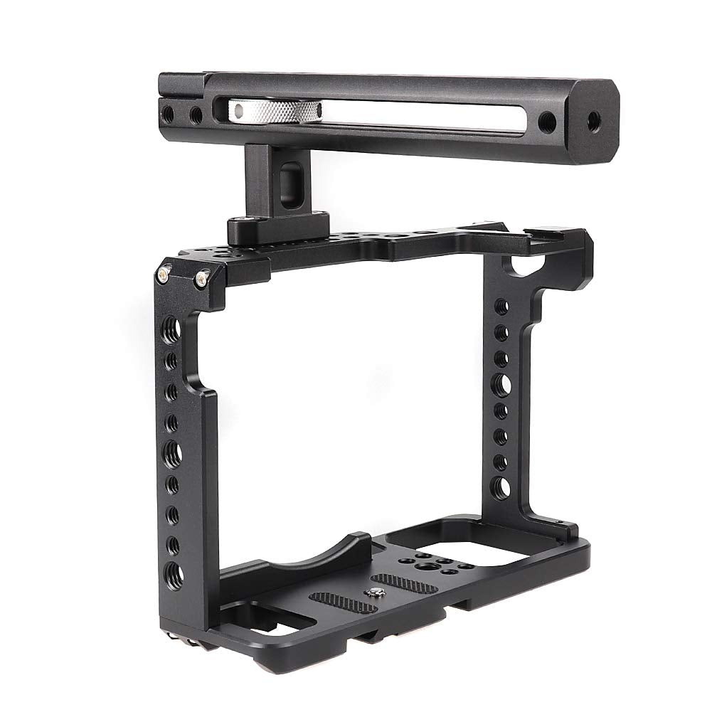 Foto4Easy Camera Cage Stabilizer,Aluminum Alloy Camera Video Cage With Cold Shoe And Top Handle Grip For Dslr Cameras Panasonic S1 S1H S1R