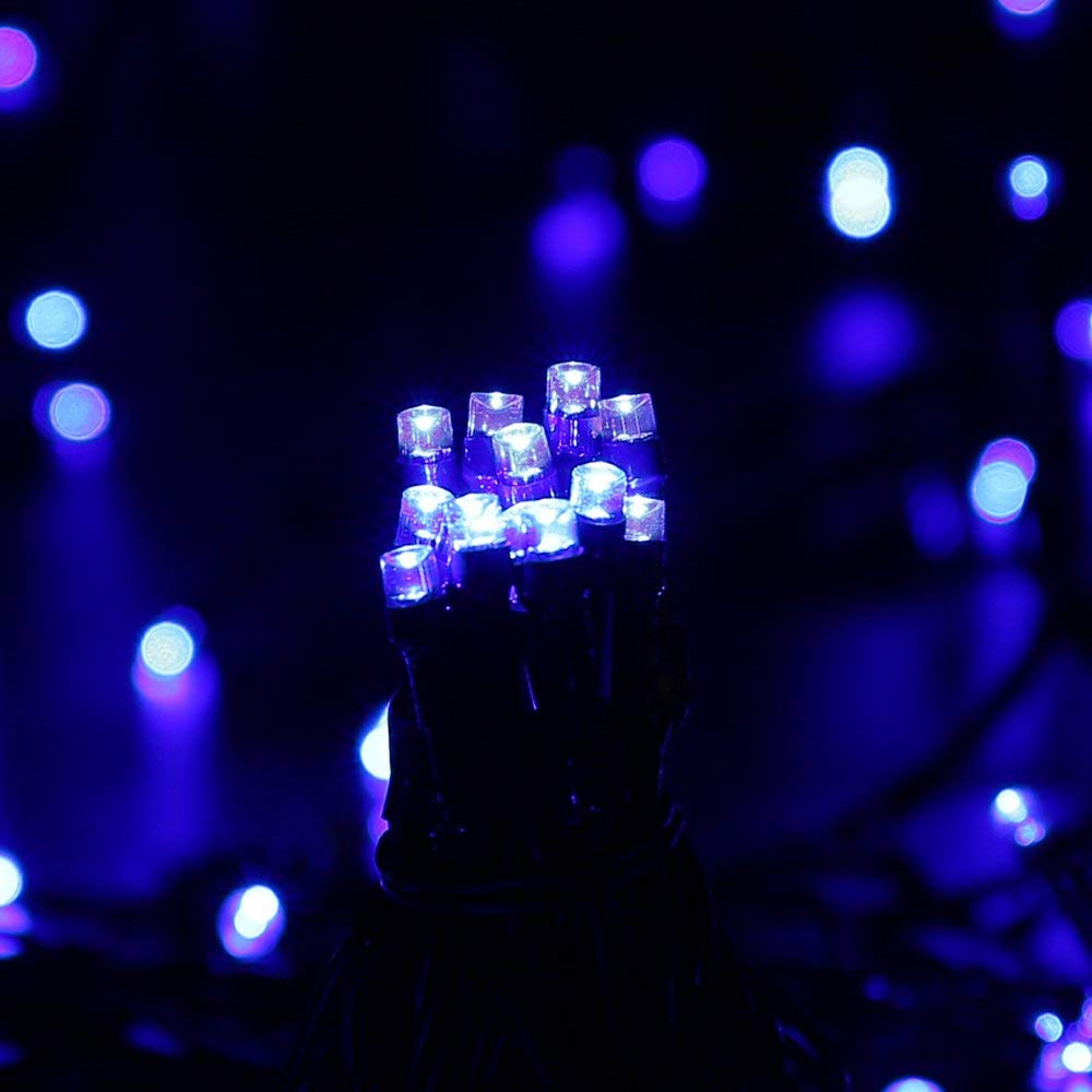 Toodour Solar Christmas Lights, 2 Packs Total 144Ft 400 Led 8 Modes Solar String Lights, Waterproof Solar Outdoor Christmas Lights For Garden, Patio, Fence, Balcony, Christmas Tree Decor - Blue