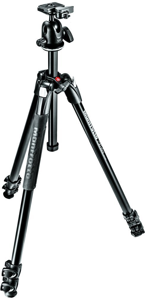 Manfrotto 290 Xtra Aluminum Tripod Kit With Ball Head (Mk290Xta3-Bhus) + Quick Release Plate With Special Adapter (200Pl), Black