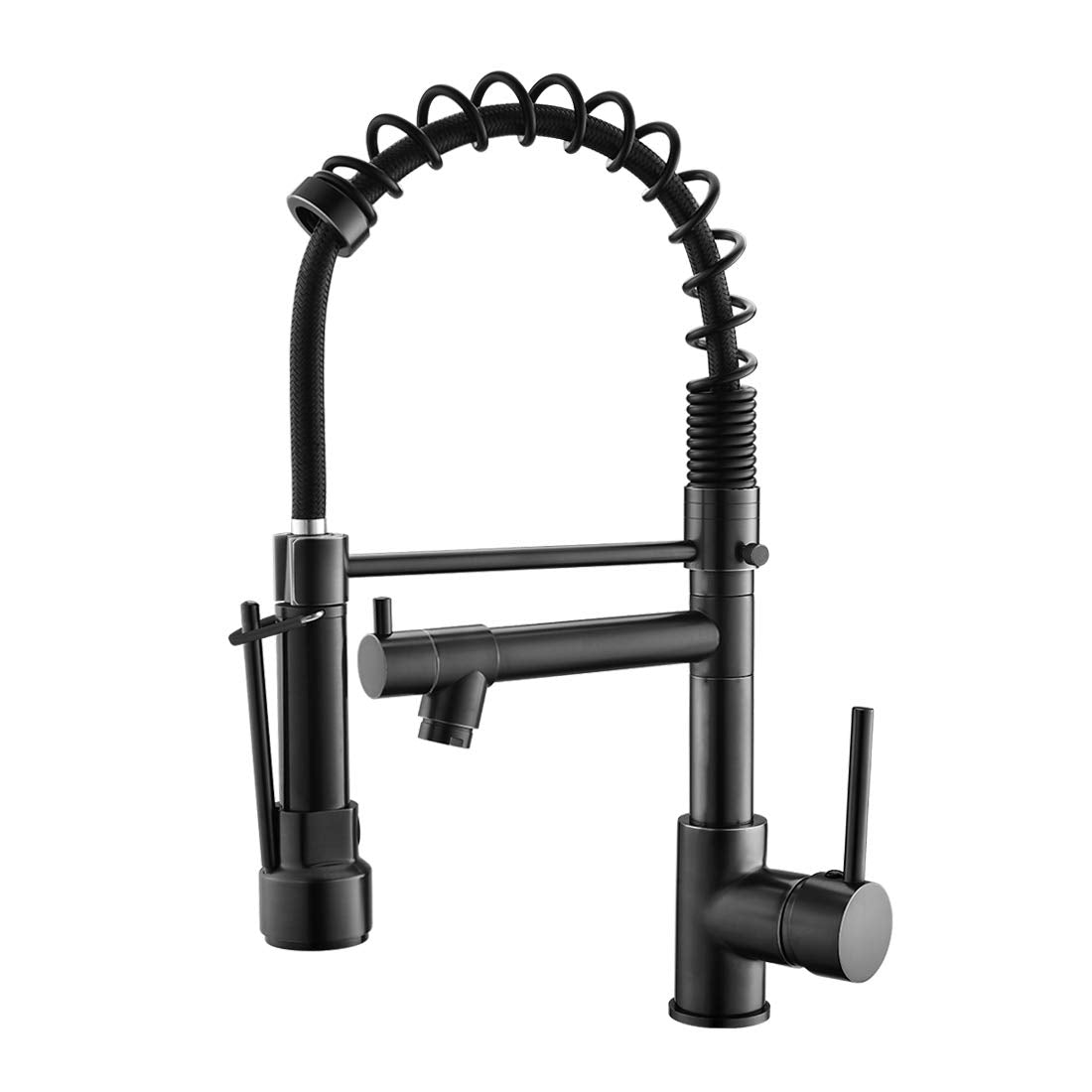 Aimadi Kitchen Faucet,Kitchen Faucets With Pull Down Sprayer Commercial Style Single Handle Matte Black Kitchen Faucet With Sprayer