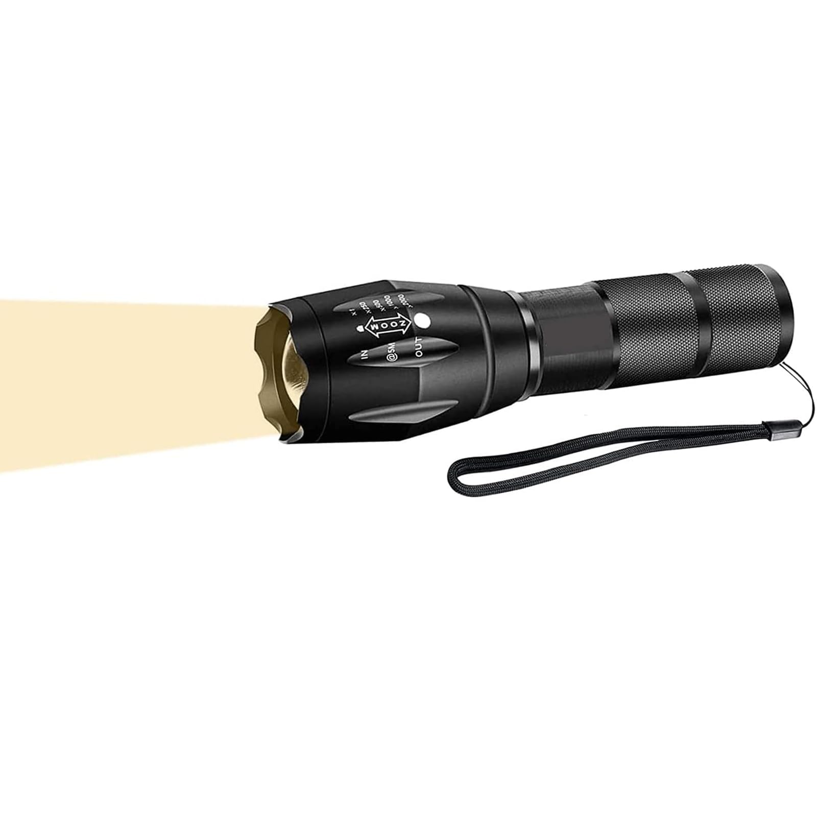 Zyunmall Warm Light Flashlight, Single Mode Zoomable Led Tactical Torch For Everyday Use, Camping, Hiking, Power Outage, Dog Walking