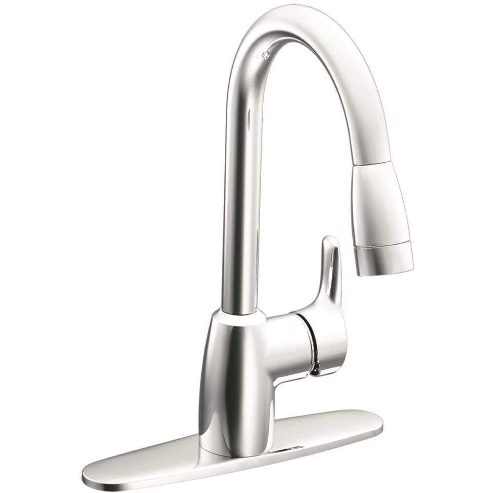 Cleveland Faucets Ca42519 Baystone Single-Handle Kitchen Faucet With Pull-Down Spray, Chrome