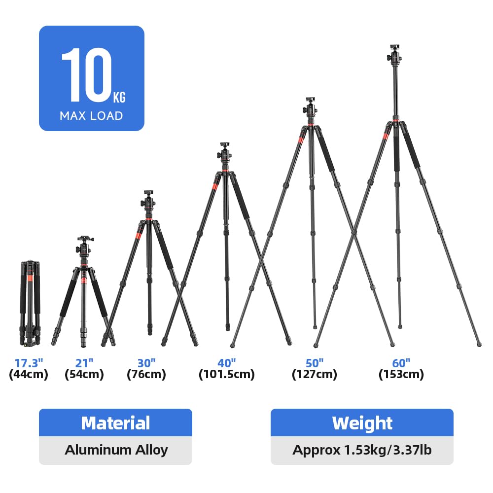 Ambitful Tripod For Camera,Camera Tripod,With Carring Bag,Quick Release Plate,Professional Video Travel Tripod For Canon Nikon Dslr Camera,Video Camcorder Gm01Kit