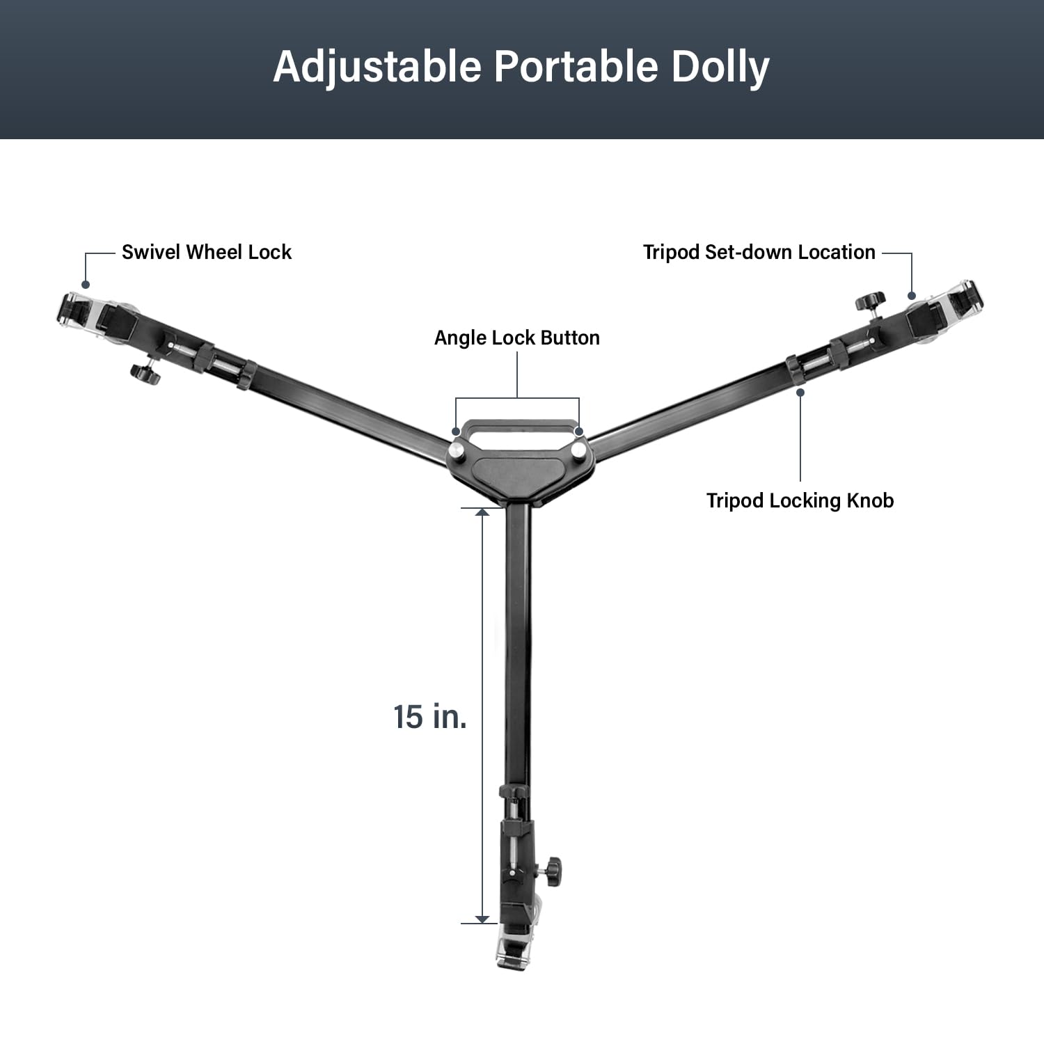 Ls Limo Studio Limostudio Limostudio (2 Pack) Heavy-Duty Adjustable Tripod Dolly Wheels For Smooth Camera Movement - Compatible With Various Dslrs, Agg3435