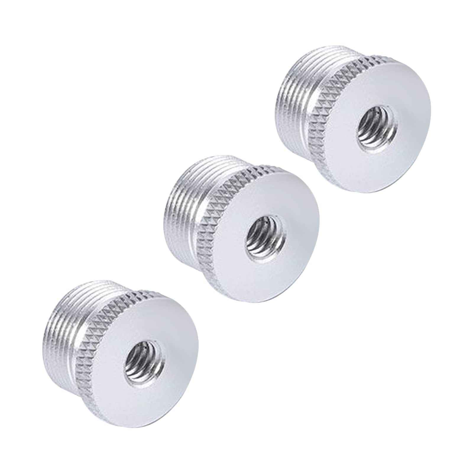 Greatgo Camera Screw Adapter 3/8"-16 Female To 5/8"-27 Male Threaded Screws Converter Kit For Dslr Cameras Monitor Tripod Microphone Stand Mount, 3 Pack Silver