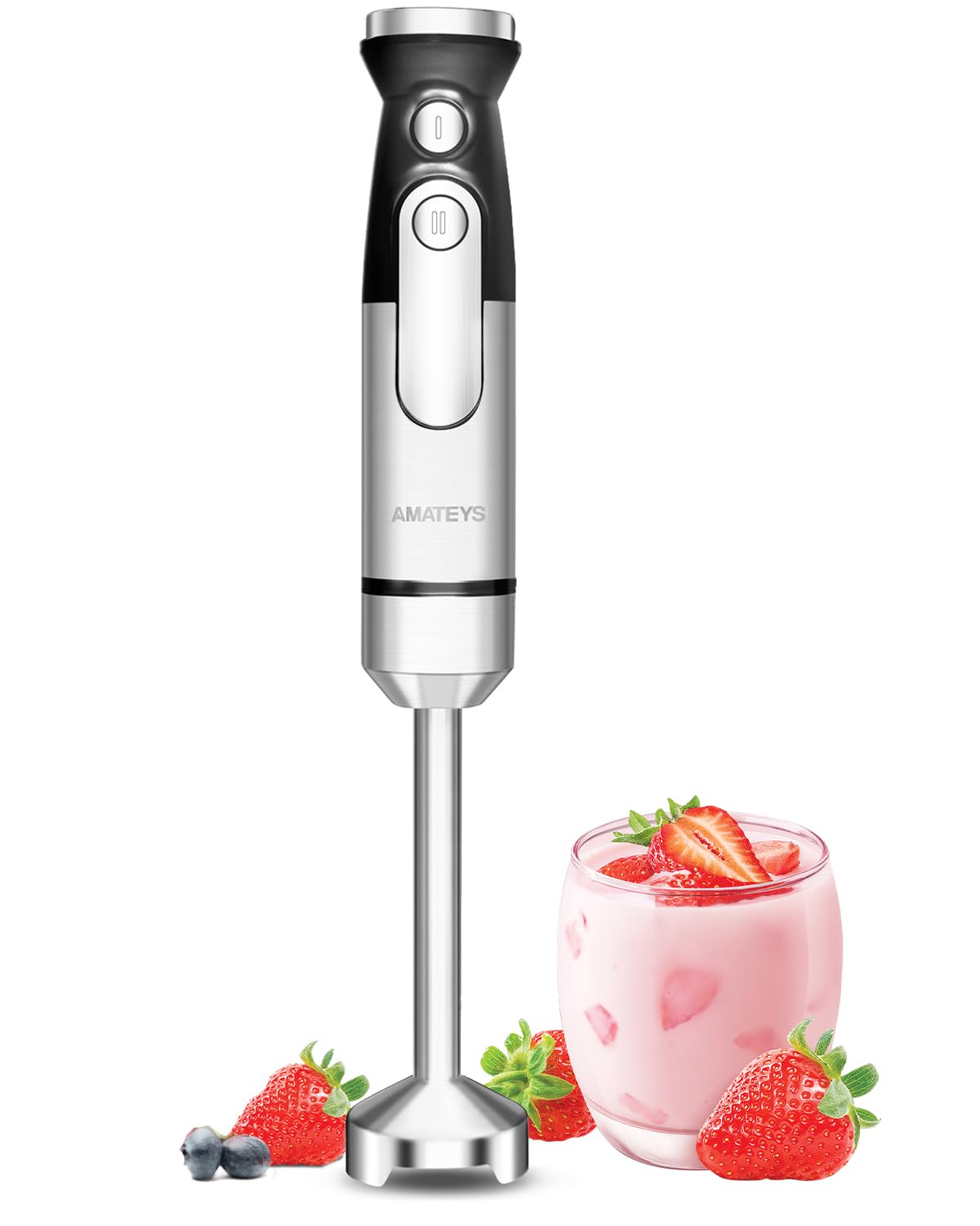 Amateys Immersion Blender,700W Handheld With Heavy Copper Motor,Infinitely Variable Speeds Stick Kitchen Blender,Detachable Stainless Steel Smoothie,For Soup Puree Baby Food Juice