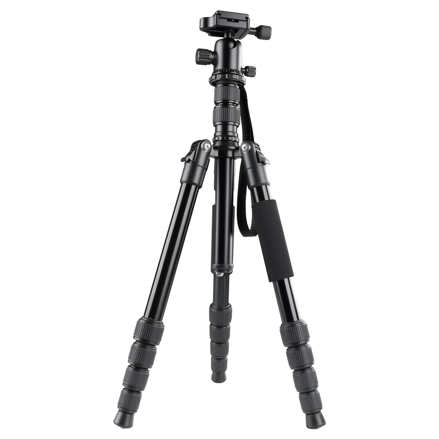 Minicor Tripod For Camera, 63" Aluminum Tripod For Dslr Camera With Ball Head And Quick Release Plate And Bag, Detachable Monopod For Camcorder, Load Up To 8Kg/17.63Lbs,Black