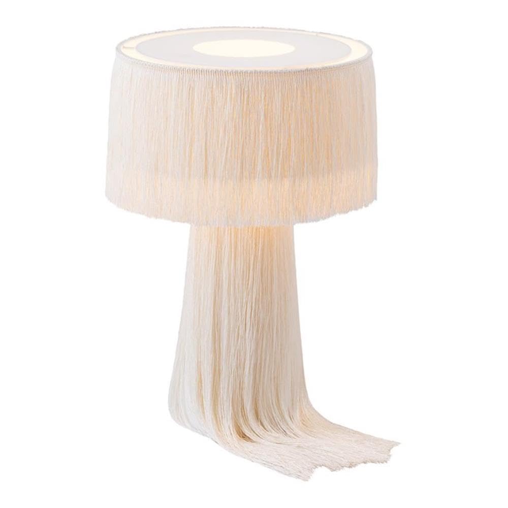 Tov Furniture Atolla Cotton Tasseled And Textured Table Lamp (Cream)
