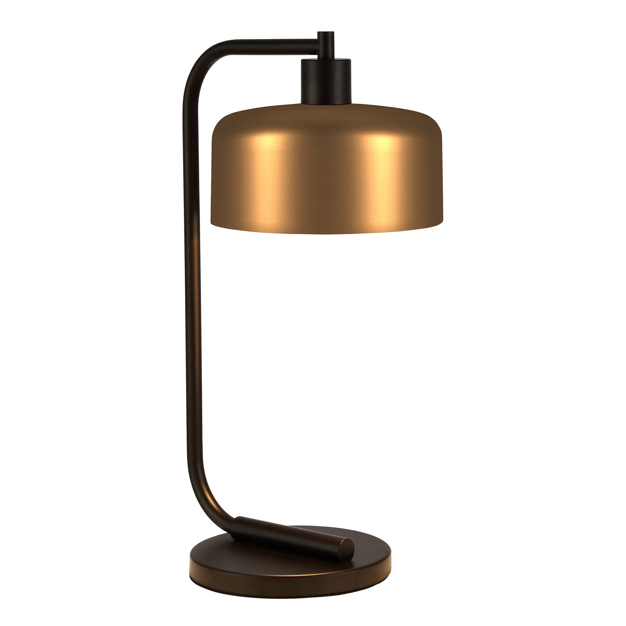 Henn&Hart Cadmus 20.5" Tall Table Lamp With Metal Shade In Blackened Bronze/Brass/Brass
