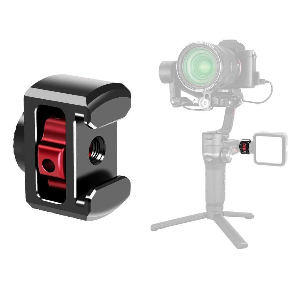 Akeipho Side Mounting Adapter For Zhiyun Weebill S Crane 2/3, Gimbal Extension Plate With Cold Shoe Mount 1/4" Screw Holes For Video Light, Microphone, Monitor