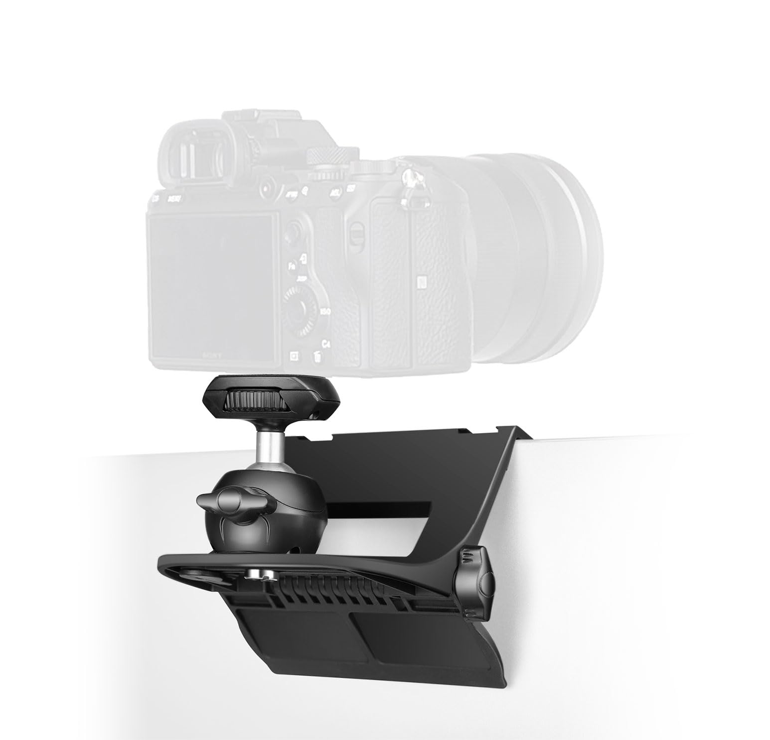 Raubay Cm01 Monitor Top Camera Mount Clamp, Hanging Webcam Stand With 1/4" Screw, Suitable For Flat-Screen Monitors, For Live Stream, Video Conferencing, Youtube, Tiktok, Etc.