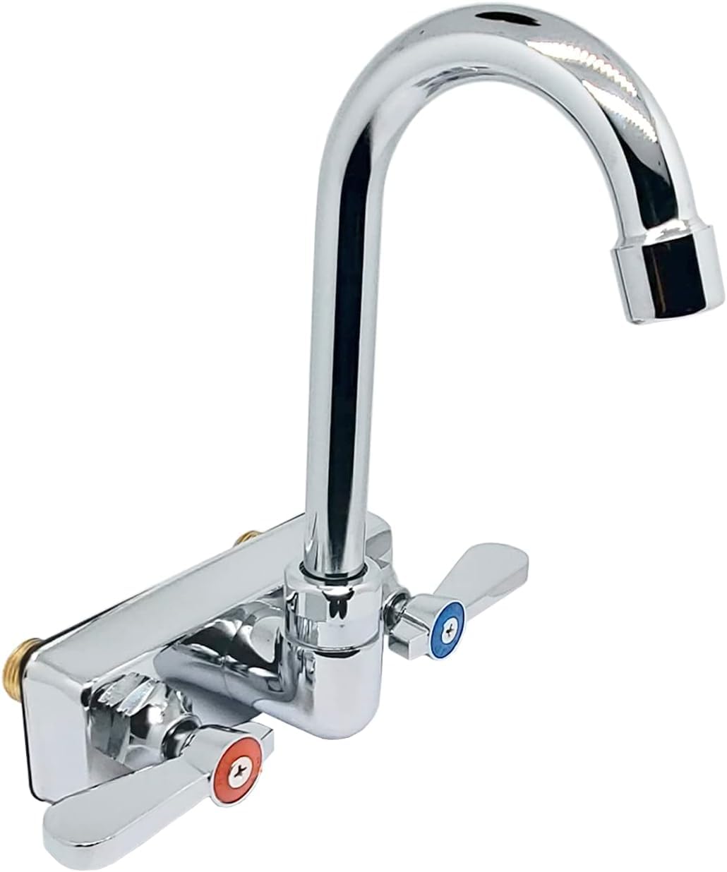 Express Kitchquip Stainless Steel Wall Mount Hand Basin With Gooseneck Faucet And Side Splash Guard. (16" X 12" Side Splash) Deep X Long