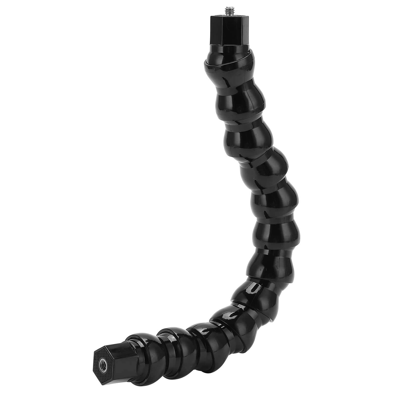 Estink Flexible Arm Mount Monopod, Black Abs Flexible Monopod Jaws Camera Mount 1/4In Screw Holes To 1/4In Screw 12 Section For Surfing Riding Rock Climbing Video Recording