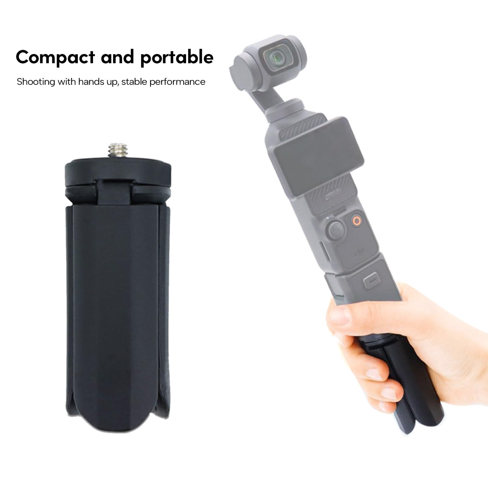 Woeifgv Portable Tripod Desktop Tripod Base For Pocket 3, Black, Abs, 1/4-20 Thread, Compact, Compatible With Camera